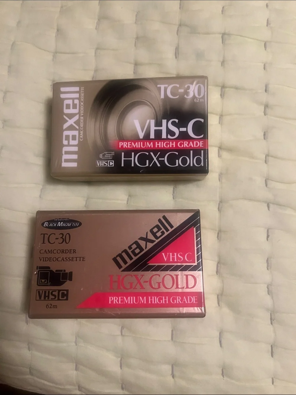 Maxell HGX-Gold VHS-C TC-30 Premium Camcorder Cassette — Gold